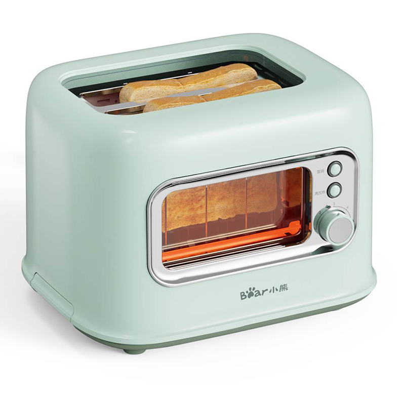 Visible Glass Window 2 Slice Mini Bread Toaster